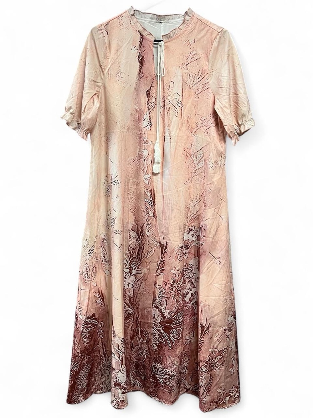 Pink Boho Floral Maxi Dress Size Medium